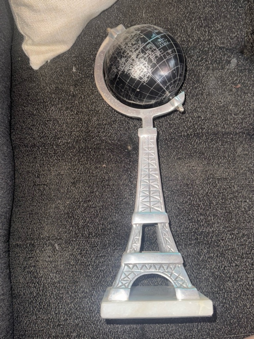 Silver Eiffel Tower Globe Wall Accent - Home Wall Decor